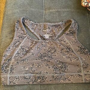 Soriah Black Floral Sports Bra